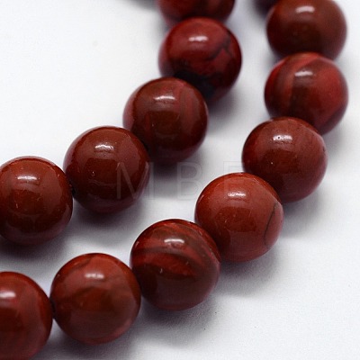 Natural Red Jasper Beads Strands G-I199-25-6mm-1