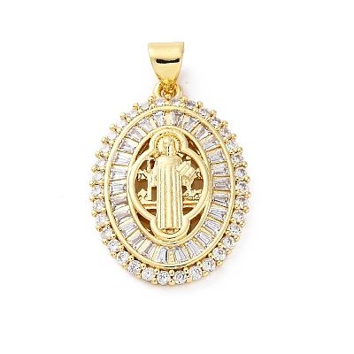 Brass Micro Pave Cubic Zirconia Pendants KK-S510-44G-02-1