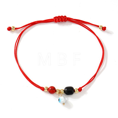 Bohemian Evil Eye Glass Charm Adjustable Bracelets PL4267-1-1