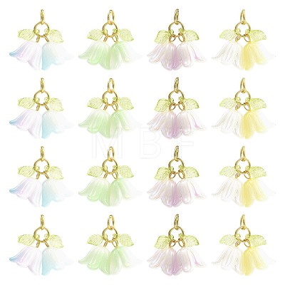 16Pcs Acrylic Pendants PALLOY-FS00076-1