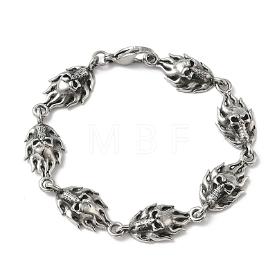 304 Stainless Steel Link Chain Bracelets for Men Women BJEW-D385-04AS-1
