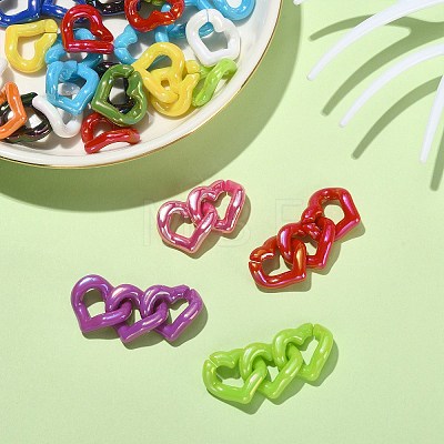 Rainbow Color Plated Acrylic Linking Rings PACR-CJC0001-03-1