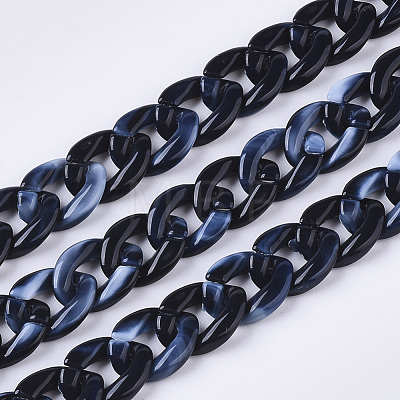 Acrylic Handmade Curb Chains SACR-N006-02A-1