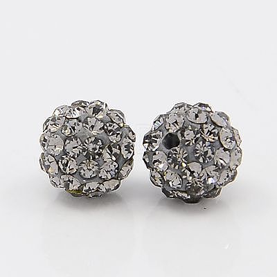 Black Diamond Grade A Round Pave Disco Ball Beads X-RB-H258-10MM-215-1