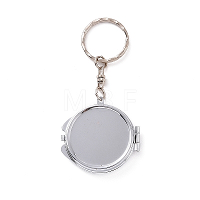 Iron Folding Mirror Keychain DIY-D079-01A-1