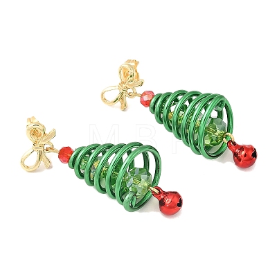 Aluminum Glass Dangle Stud Earrings EJEW-JE06581-1