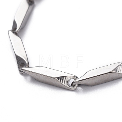 Unisex 201 Stainless Steel Bar Link Chain Bracelets BJEW-L637-35C-P-1