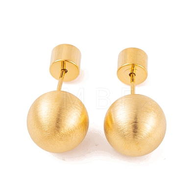 Round Ball Drawbench Brass Ear False Plugs for Women EJEW-G391-24D-G-1