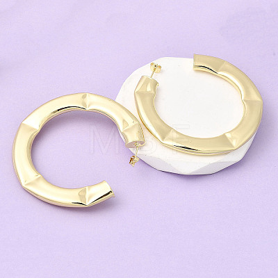 C-Shaped Brass Stud Earrings EJEW-K309-19G-1