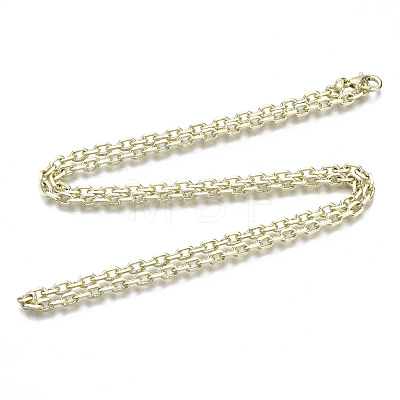 Brass Cable Chains Necklace Making MAK-N034-004A-14KC-1