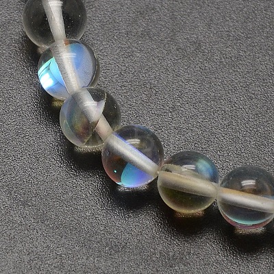 Synthetic Moonstone Beads Strands G-F143-8mm-03-1