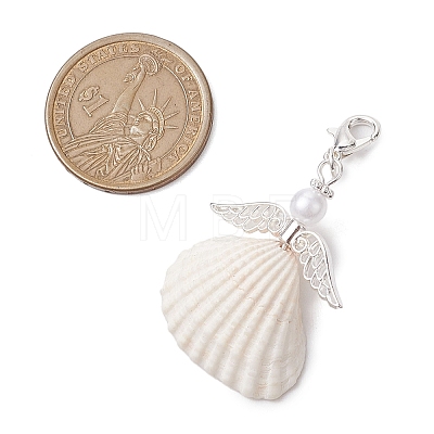 Angel Shell Pendant Decoration HJEW-JM02281-1