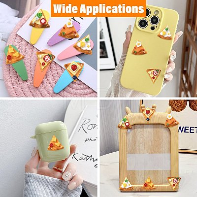 30Pcs 6 Styles Opaque Resin Pizza Cabochons RESI-CJ0005-41-1