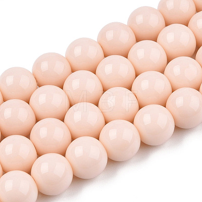 Opaque Solid Color Glass Beads Strands LS-GLAA-T032-P10mm-09-1
