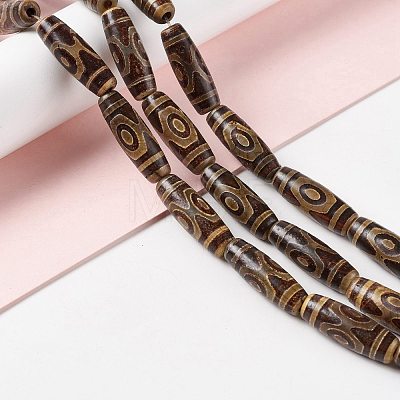 Tibetan Style dZi Beads Strands G-A024-01H-1