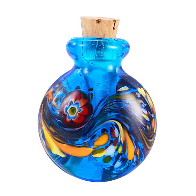 Handmade Lampwork Perfume Bottle Pendants LAMP-TADJ0001-05D-1