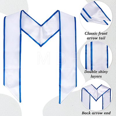 2Pcs Satin Graduation Sash Honor Stole Scarf for Men Women AJEW-MA0001-38B-1