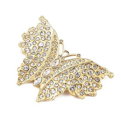 304 Stainless Steel with Rhinestone Big Pendants STAS-Z186-08G-01-1