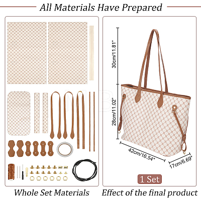 DIY Imitation Leather Sew on Women's Tote Bag Making Kit DIY-WH0399-47B-1