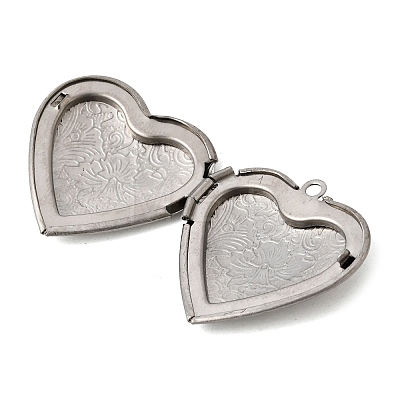 304 Stainless Steel Locket Pendants STAS-B128-22A-G-1