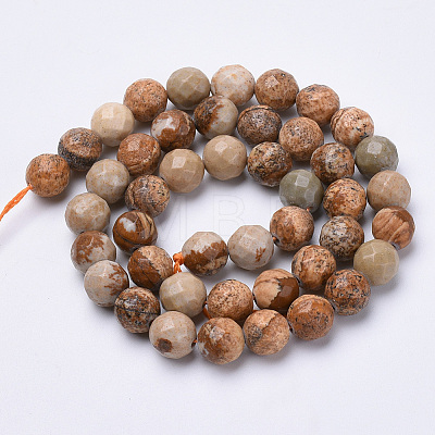 Natural Picture Jasper Beads Strands X-G-S281-01-8mm-1