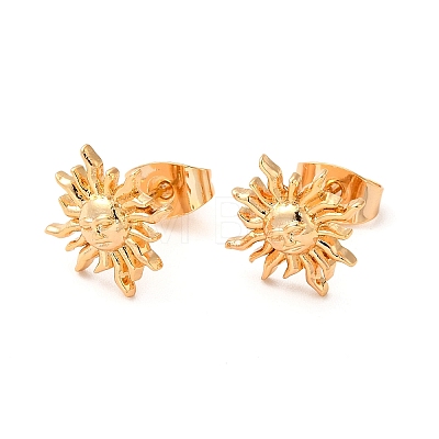 Brass Stud Earrings for Women KK-M239-01G-1