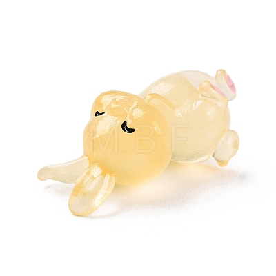 Luminous Resin Rabbit Ornament DJEW-R011-02F-1