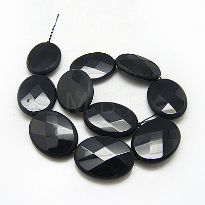 Natural Black Onyx Beads Strands G-G214-30x40mm-03-1