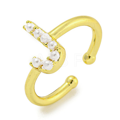 Rack Plating Brass Open Cuff Rings for Women RJEW-F162-01G-J-1