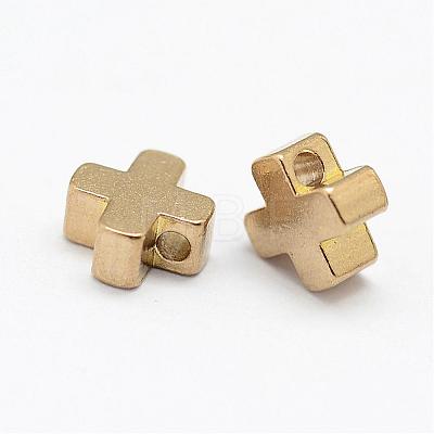 Brass Tiny Cross Charms KK-P094-30-1