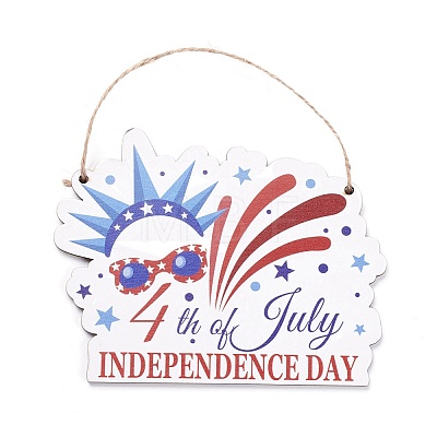 Independence Day Density Board Wooden Wall Ornament Doorplate Pendants HJEW-C004-04-1