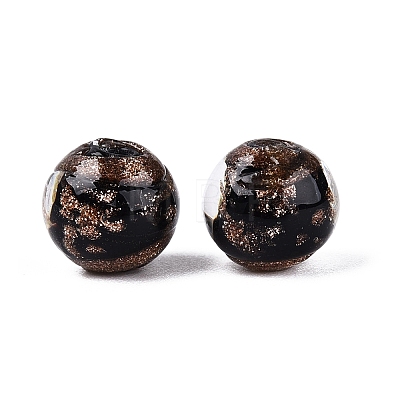 Handmade Gold Sand Lampwork Beads LAMP-N045-01C-02-1