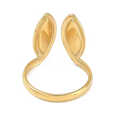 Ion Plating(IP) 304 Stainless Steel Enamel Horse Eye Open Cuff Rings for Women RJEW-L107-044G-01-1