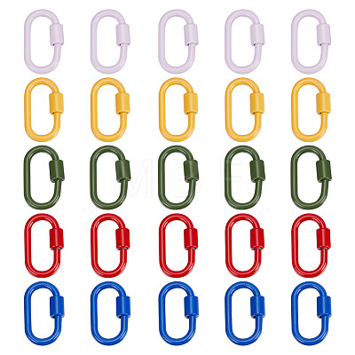 5Pcs 5 Colors Baking Paint Alloy Screw Locking Carabiners FIND-FI0001-12-1