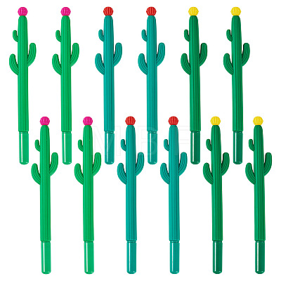 15Pcs 3 Colors Cactus Rubber Gel Pen AJEW-TA0002-67-1