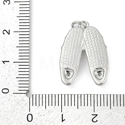 Brass Micro Pave Clear Cubic Zirconia Charms KK-G522-49B-P-1