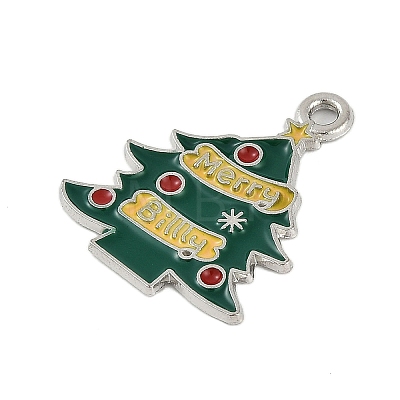 Christmas Theme Spray Painted Alloy Enamel Pendants ENAM-Z020-02K-1