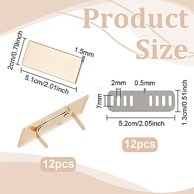 12Pcs Rectangle Alloy Blank Name Tags FIND-PH0062-04KCG-1