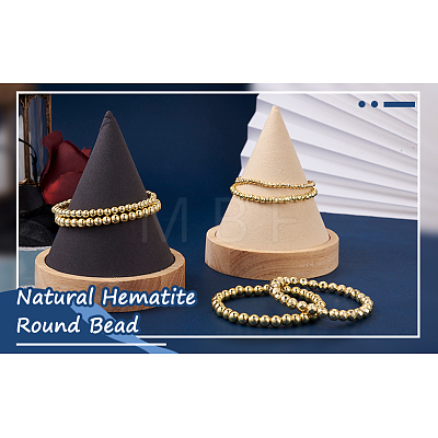 6Pcs 6 Style Natural Hematite Round Beaded Stretch Bracelets Set BJEW-SW0001-01-1