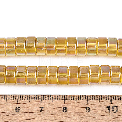 AB Color Plated Transparent Glass Beads Strands GLAA-T026-4x8mm-T01-1