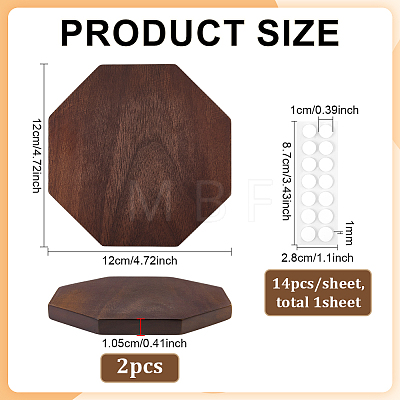1Pc Octagon Wood Display Pedestals AJEW-WH0485-37D-1
