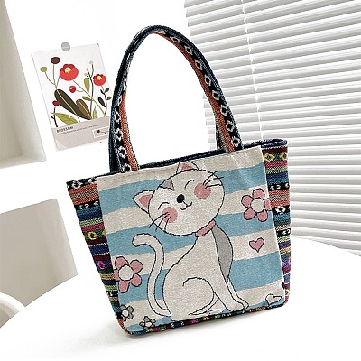 Nylon Canvas Embroidery Shoulder Bags PW-WG47721-04-1