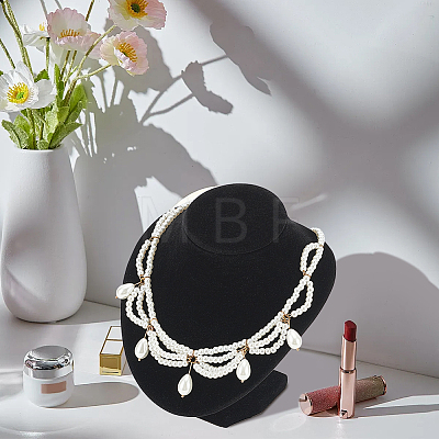 Plastic Covered with Velvet Necklace Bust Display Stands NDIS-WH0008-01-1