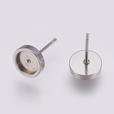 Non-Tarnish 201 Stainless Steel Stud Earring Settings LS-STAS-I088-F-03P-1