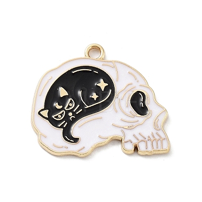 Halloween Alloy Enamel Pendants PALLOY-P301-01A-G-1