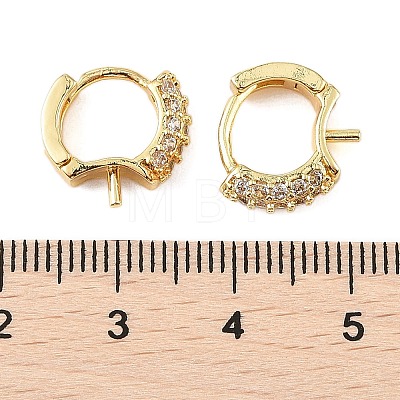 Rack Plating Brass Micro Pave Clear Cubic Zirconia Hoop Earrings Findings KK-F876-19G-1