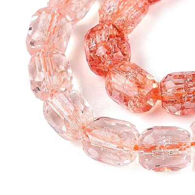 Transparent Crackle Glass Beads Strands GLAA-Q108-04A-10-1