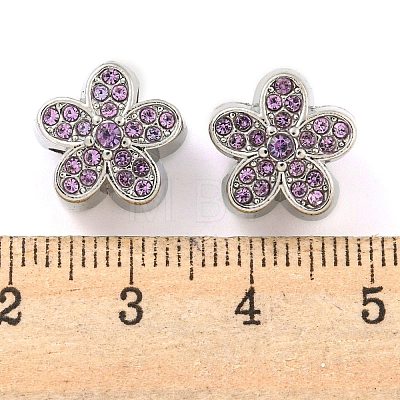 Rack Plating Alloy Rhinestone European Beads FIND-B034-17P-02-1