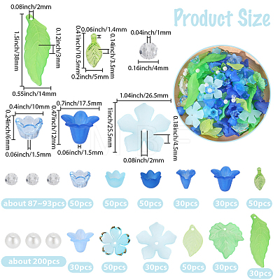 DIY Leaf Flower Findings Kits DIY-PA0001-64C-1