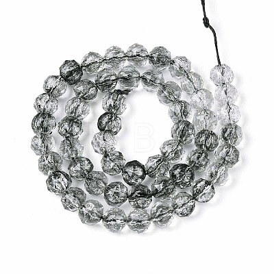 Crackle Transparent Glass Beads Strands GLAA-N063-8mm-01-1